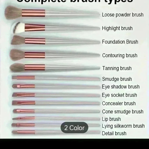 Brand new 13 piece makeup artist makeup brush set. brown chocolate color - Picture 5 of 11